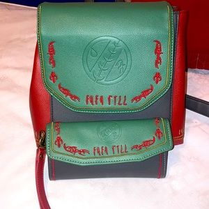Mandalorian Star Wars back pack and matching wallet . Never used
